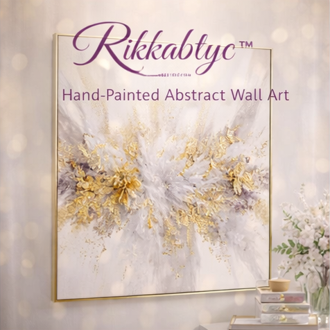 Rikkabtyc™ Hand-Painted Abstract Wall Art, wall art, abstract painting, luxury home decor, modern artwork, framed art