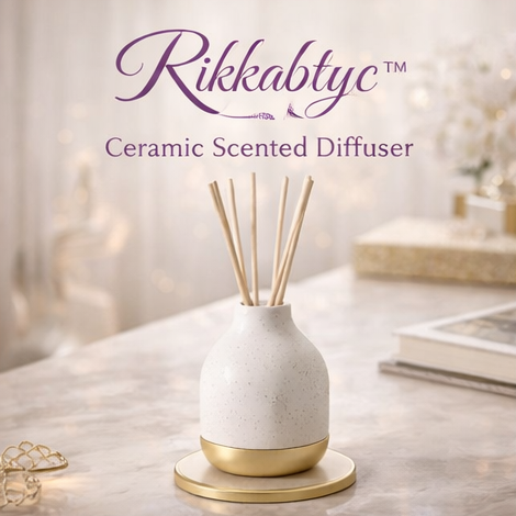 Rikkabtyc™ Ceramic Scented Diffuser, scented diffuser, ceramic diffuser, luxury home fragrance, ambient scent, relaxing atmosphere