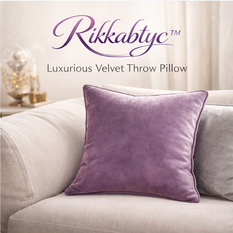 Rikkabtyc™ Luxurious Velvet Throw Pillow, velvet pillow, luxury home decor, modern throw, cozy cushions, soft pillows