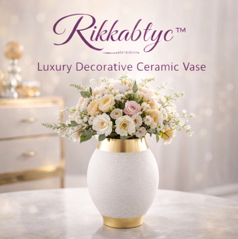 Rikkabtyc™ Luxury Decorative Ceramic Vase, ceramic vase, luxury vases, modern home decor, decorative vases, chic accent piece