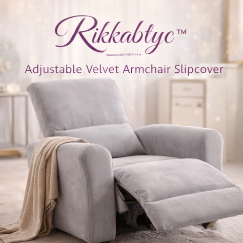 Rikkabtyc™ Adjustable Velvet Armchair Slipcover, velvet slipcover, armchair cover, luxury furniture cover, stylish home accessories, modern living room decor